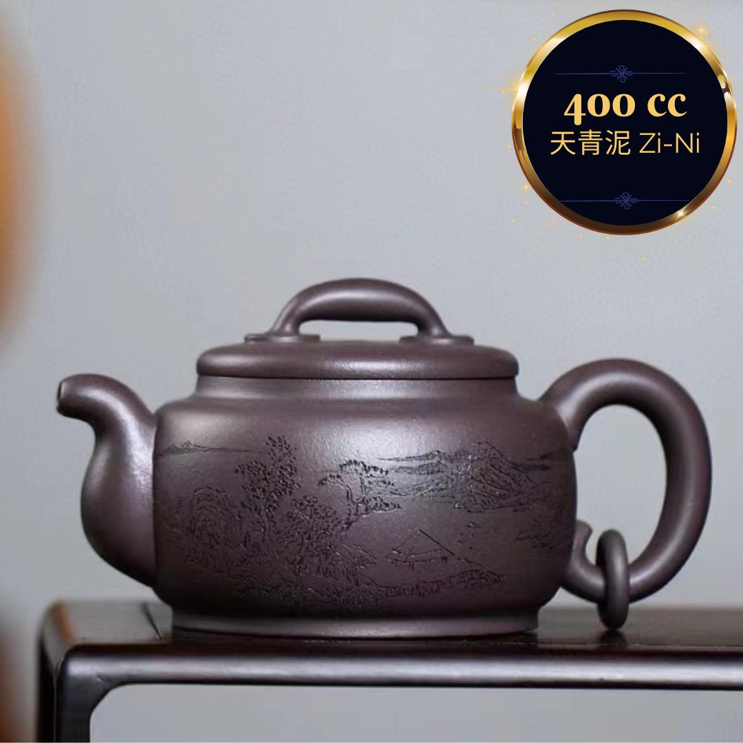Zisha teapot DRAGON, handmade by artist Level 2, MU Ming-Long (L2-2019), Tian Qing Ni