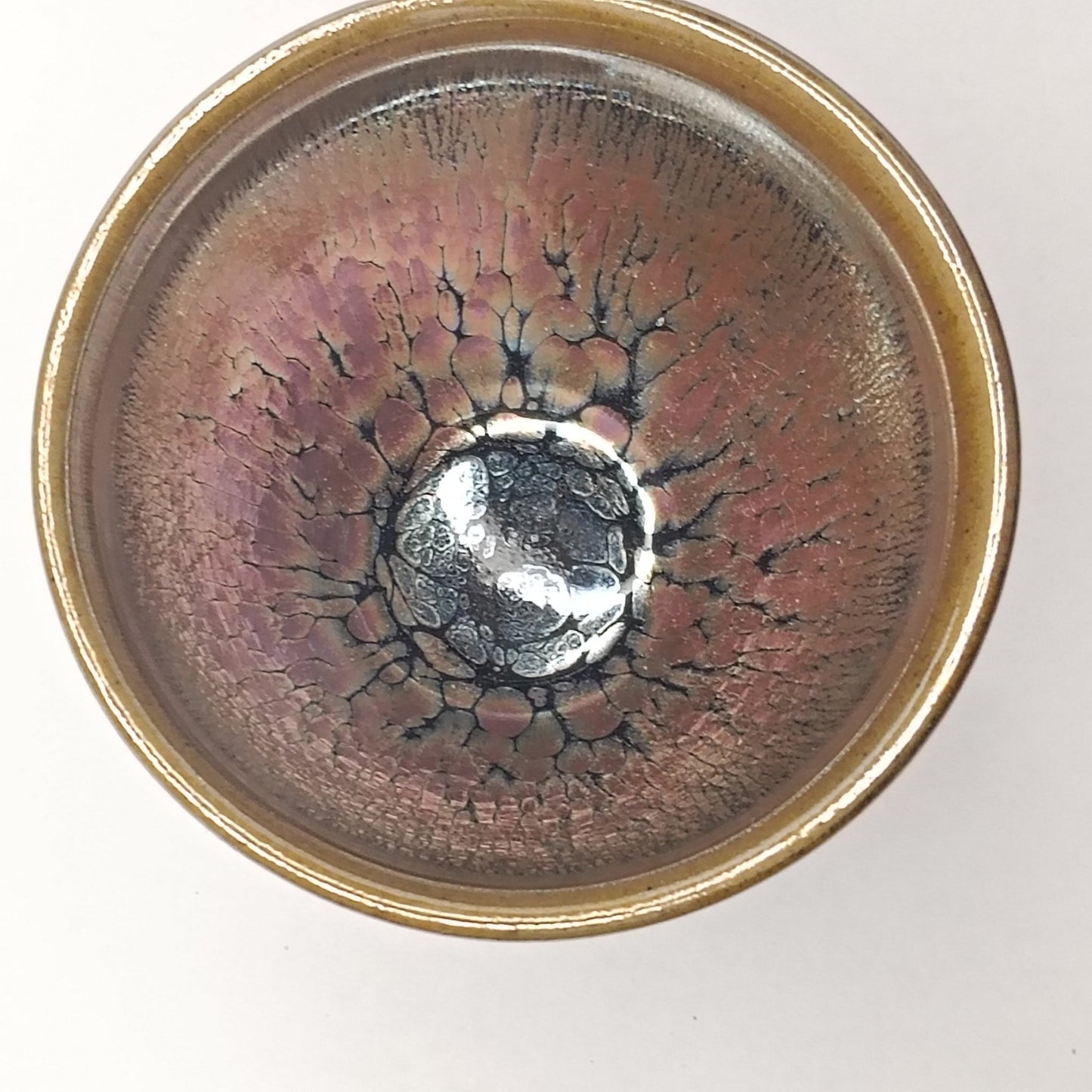 Premium Jianzhan (Tenmoku) Tea Bowls, Jian Ware, Golden Aurora 建盏 品茗茶碗 彩金小束口盏