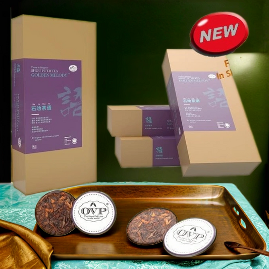 OVP GOLDEN MELODY® Award-Winning Shou PuEr Tea mini tea cakes from Ancient Trees 2019