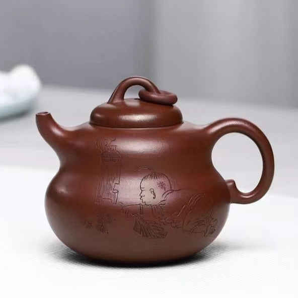 Zisha teapot Fu Lu, handmade by artist Level 4, ZHU Li-Ping (L4-2015)
