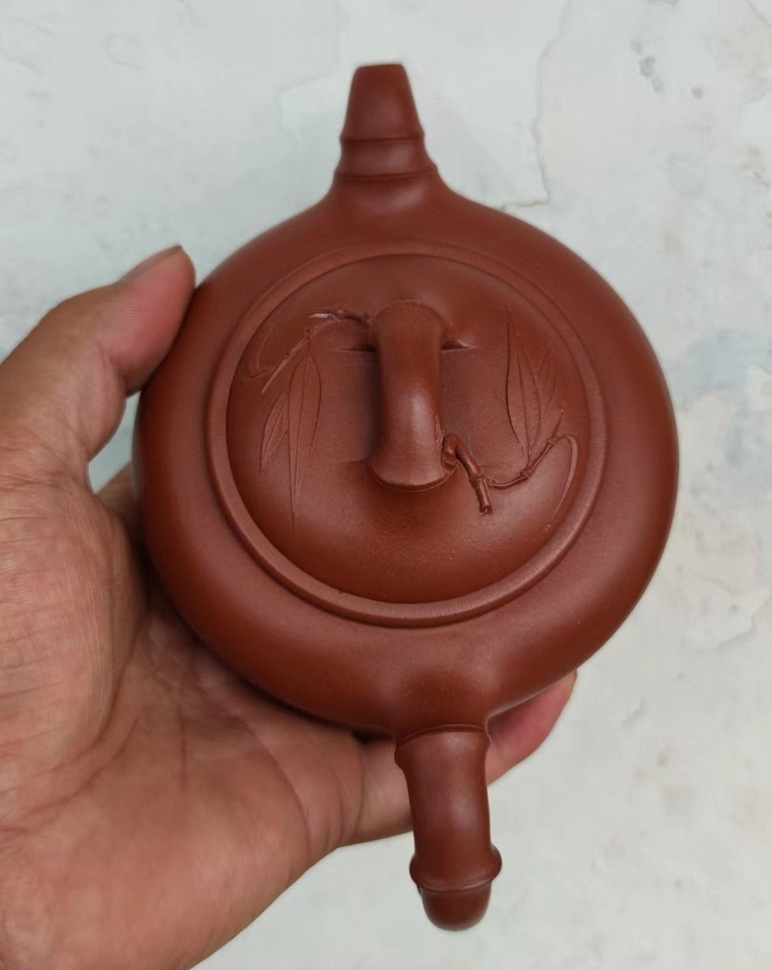 Zisha teapot ZI NI supervised by Artist Level 1, FAN Wei-Qun 范伟群 (L1-2012) 范家壶庄 范伟群 监制 红清水泥 “竹鼓”