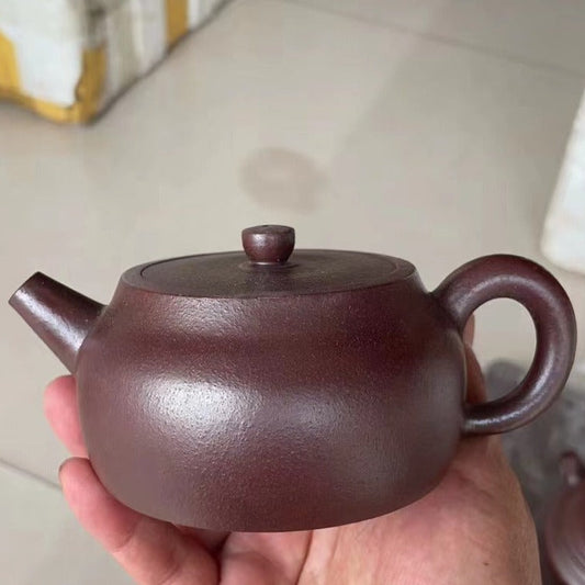 Zisha teapot De Zhong, handmade by artist Level 3, SHENG Zhong Jie(L3-2015)Shi Hong, Zhu Ni