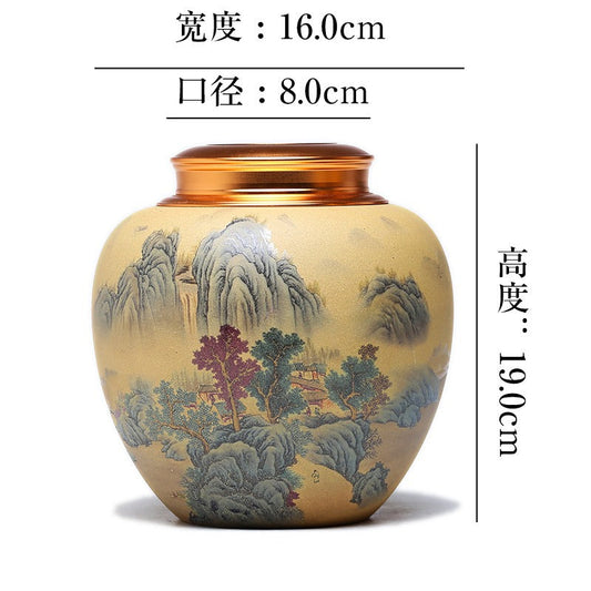 ZISHA TEA CADDY / CONTAINER, MEDIUM (APPROX 500G LOOSE LEAVES)