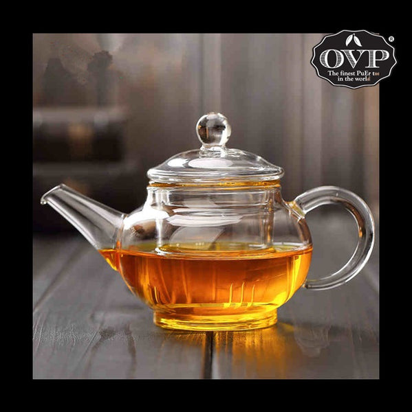 Old Village PuEr Tea Borosilicate Glass Teapot, mini - OVP Tea