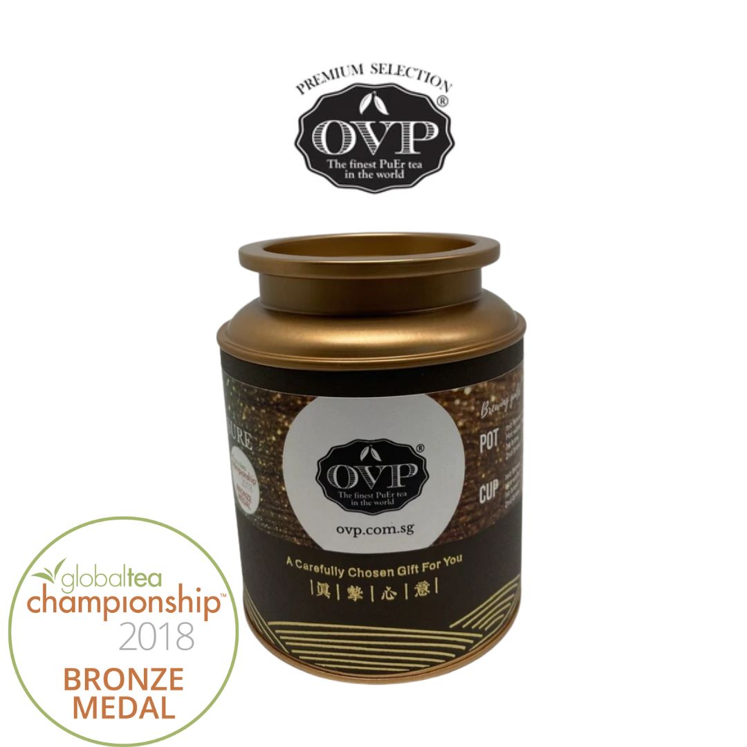OVP IMPERIAL TREASURE, Award-Winning Jasmine Shou PuEr Loose Tea in gift tin 2012