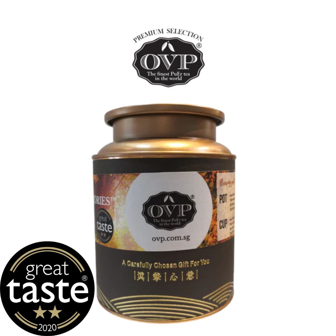 OVP GOLDEN MEMORIES® Award-Winning Shou PuEr Tea mini tea brick from Ancient Trees 2019