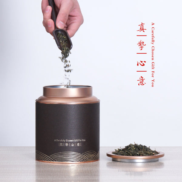 IMPERIAL TREASURE, Award-Winning Old Village Jasmine Shou PuEr Loose Tea in gift tin
