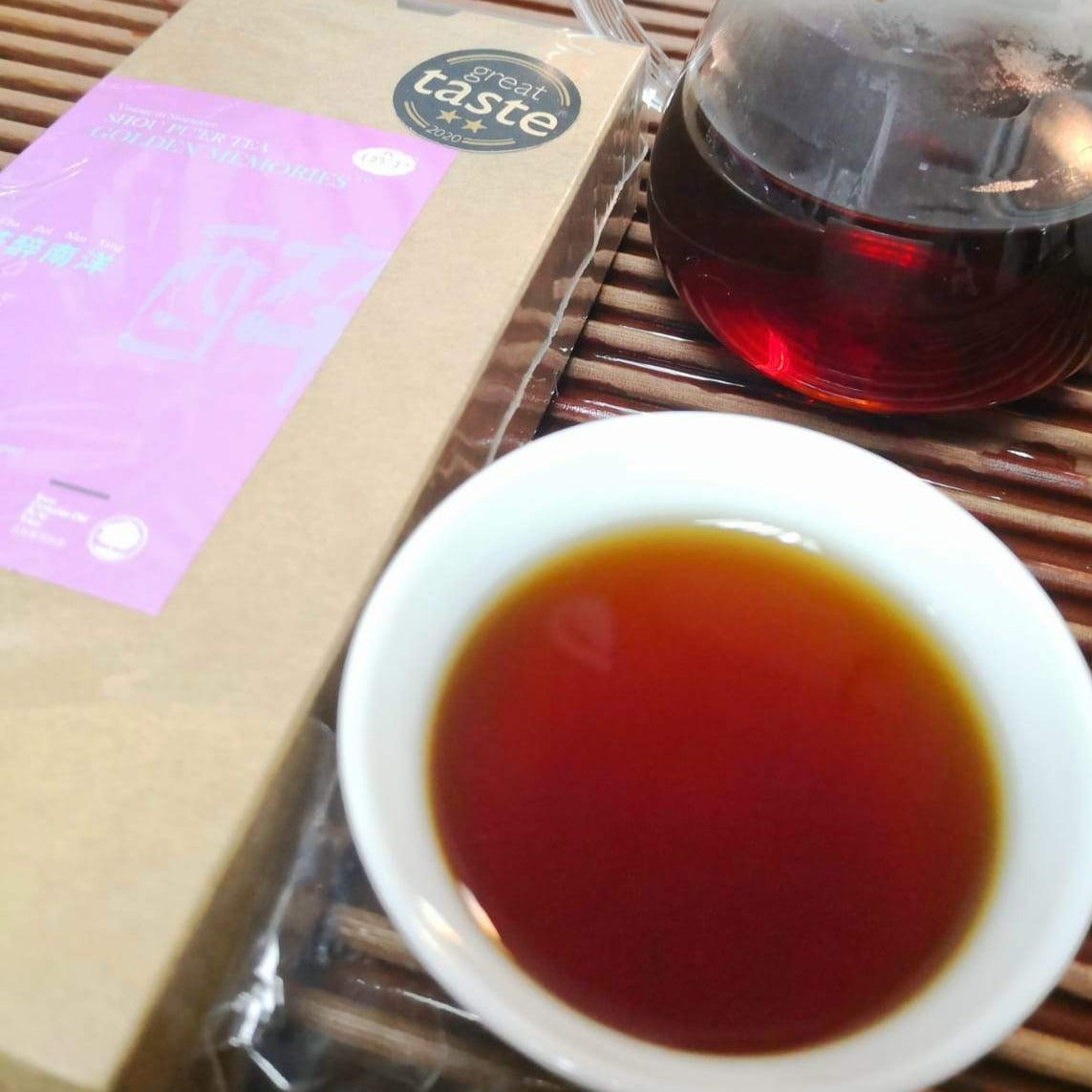 OVP GOLDEN MEMORIES® Award-Winning Shou PuEr Tea mini tea brick from Ancient Trees 2019