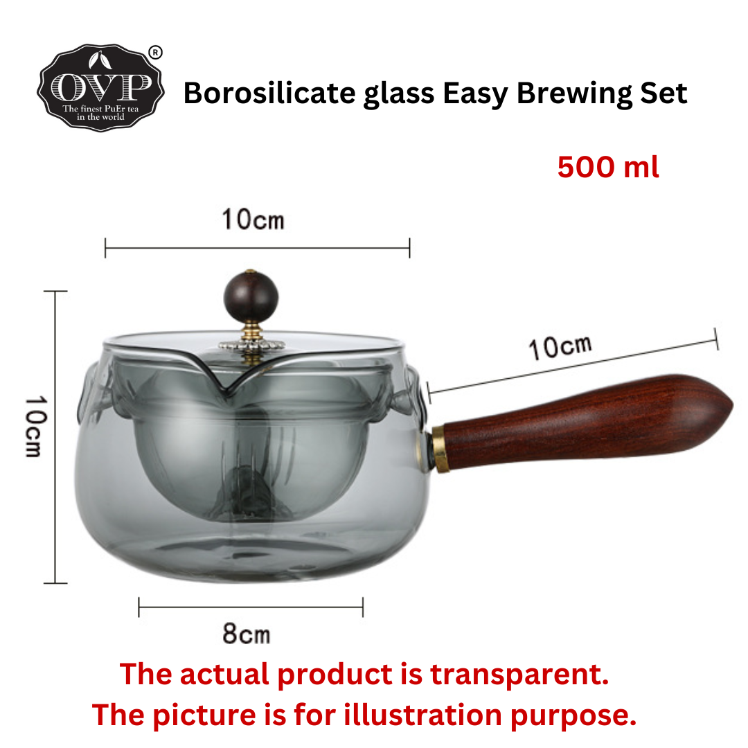 Borosilicate Glass Rotation Teapot with handle (500ml)