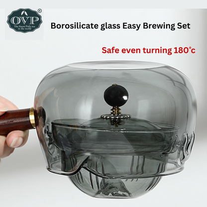Borosilicate Glass Rotation Teapot with handle (500ml)