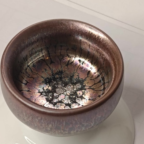 Premium Jianzhan (Tenmoku) Tea Bowls, Jian Ware, Pink Succulent  建盏 品茗茶碗 粉花 小禅定