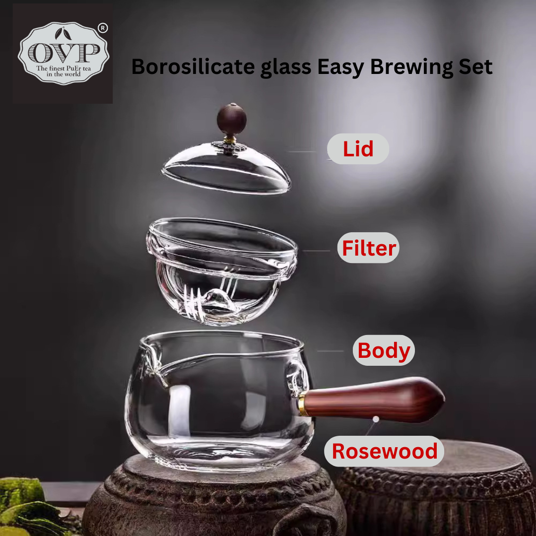 Borosilicate Glass Rotation Teapot with handle (500ml)