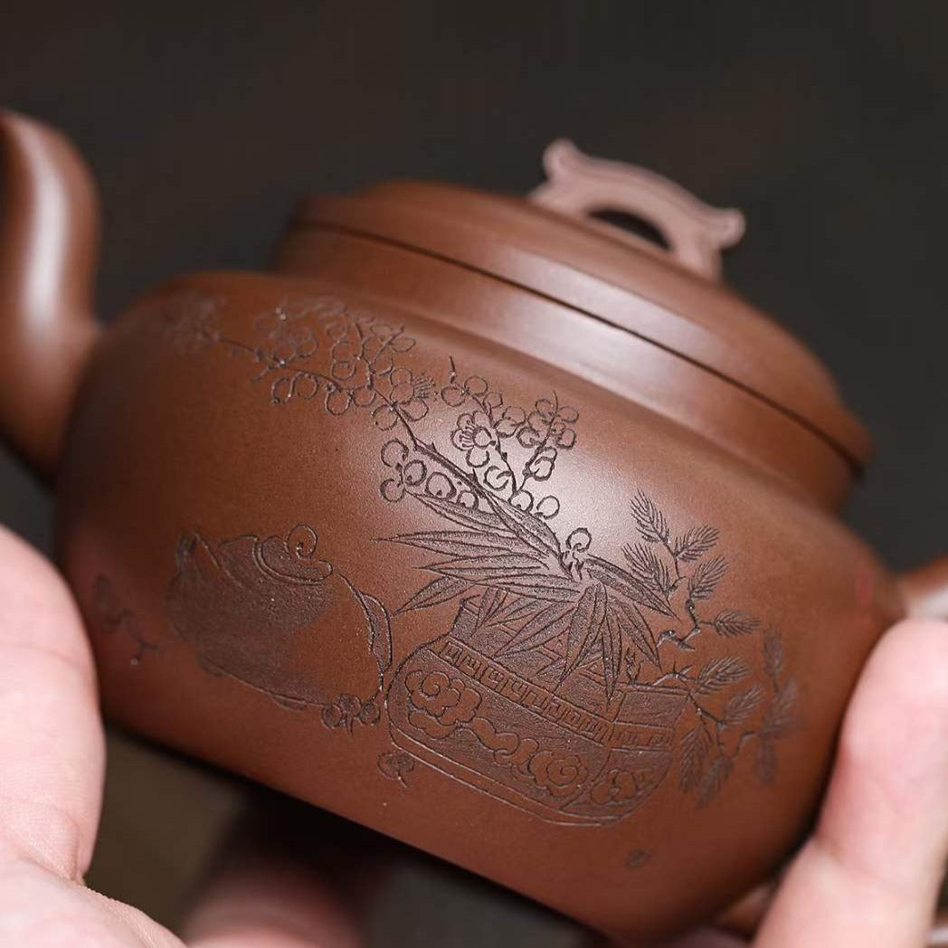 Zisha teapot Yun Qiao, handmade by artist Level 3, YANG Fei（L3-2021）Zi Ni