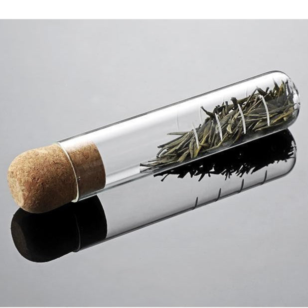 Borosilicate glass tea infuser with cork stopper | test-tube-style