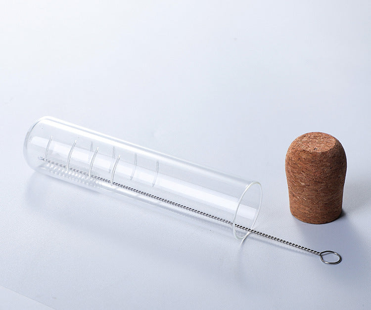 Borosilicate glass tea infuser with cork stopper | test-tube-style