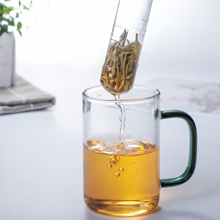 Borosilicate glass tea infuser with cork stopper | test-tube-style