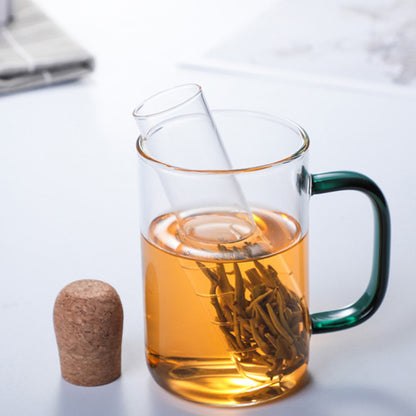 Borosilicate glass tea infuser with cork stopper | test-tube-style