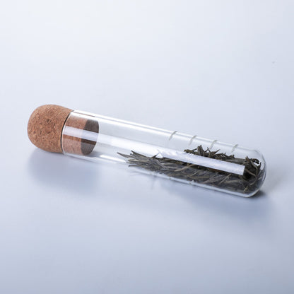 Borosilicate glass tea infuser with cork stopper | test-tube-style