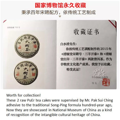 Yiwu – Mahei Village Sheng PuEr 2015 “Hong Yin San Yang Kai Tai” (By Master Pak Shui Ching)