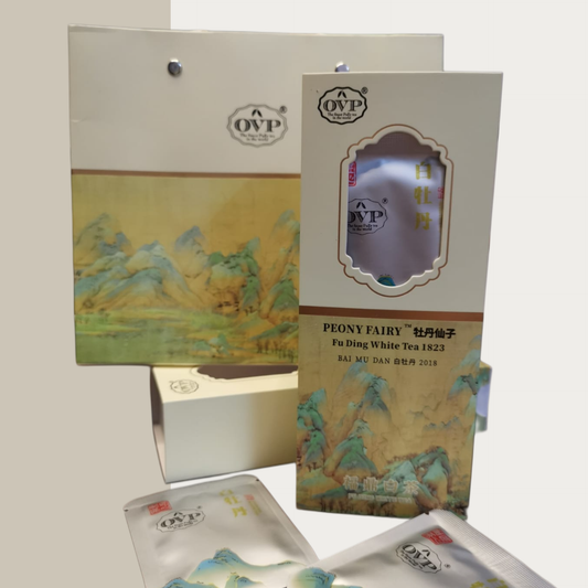 Peony Fairy™ Fu Ding White Tea 1823, Bai Mu Dan, Vintage 2018 – 10 Mini Tea Bricks Gift Box