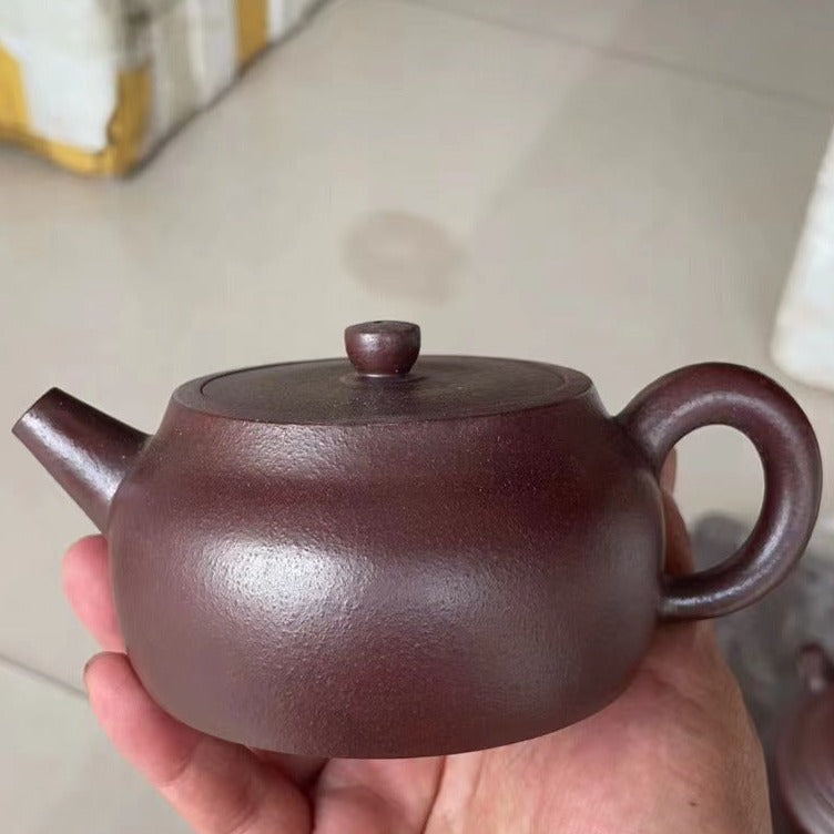Zisha teapot De Zhong, handmade by artist Level 3, SHENG Zhong Jie（L3-2015）Shi Hong, Zhu Ni