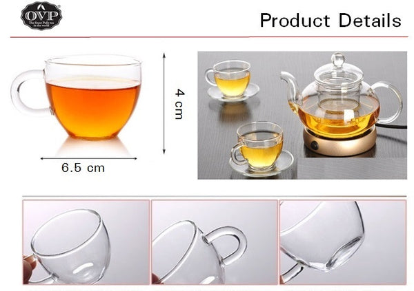 Old Village PuEr Tea Borosilicate Glass Teacup with Saucer - OVP Tea