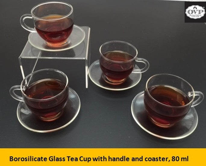 Old Village PuEr Tea Borosilicate Glass Teacup with Saucer - OVP Tea