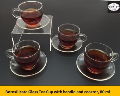 Old Village PuEr Tea Borosilicate Glass Teacup with Saucer - OVP Tea
