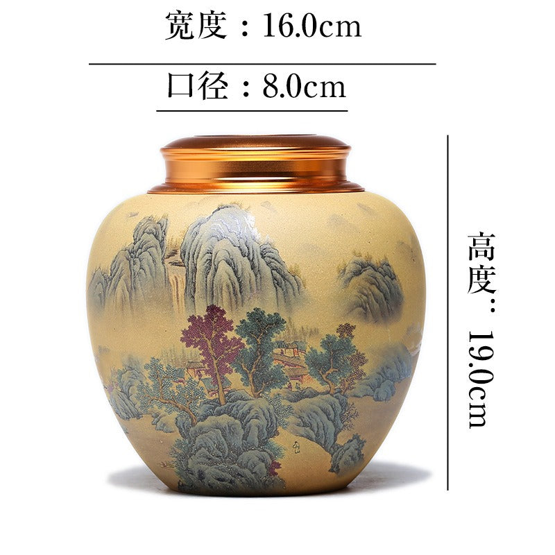ZISHA TEA CADDY / CONTAINER, MEDIUM (APPROX 500G LOOSE LEAVES)