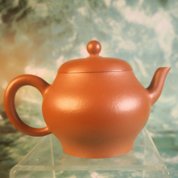 Zisha teapot Jun De, handmade by Artist Level 4 (L4-2021）RAO Qing 饶青 朱泥 “君德”