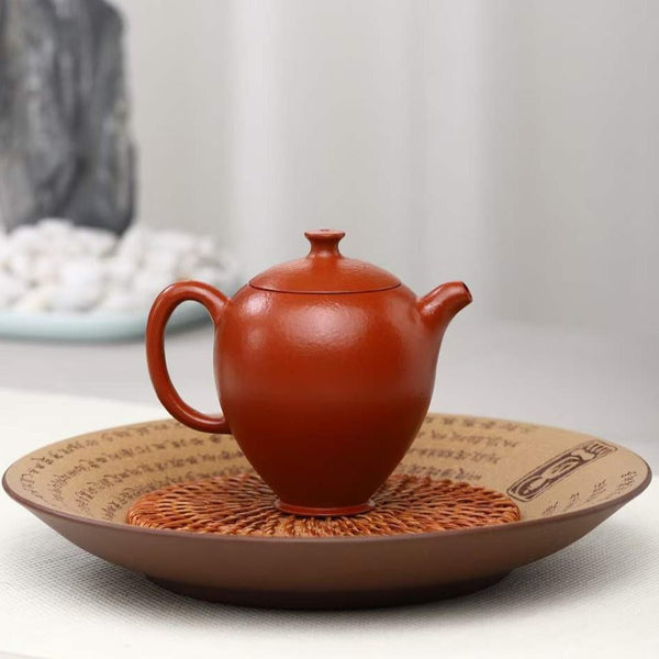 Zisha teapot Huai Xiang, handmade by artist Level 4, ZHU Li-Ping 朱丽萍（L4-2015）原矿粗砂朱泥 怀香