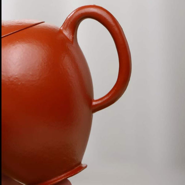 Zisha teapot Huai Xiang, handmade by artist Level 4, ZHU Li-Ping 朱丽萍（L4-2015）原矿粗砂朱泥 怀香