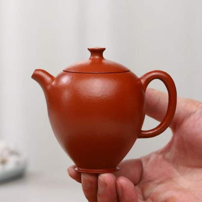 Zisha teapot Huai Xiang, handmade by artist Level 4, ZHU Li-Ping 朱丽萍（L4-2015）原矿粗砂朱泥 怀香