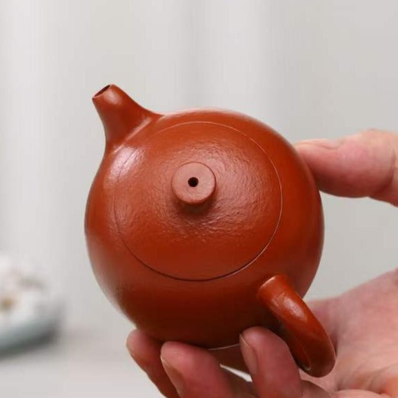 Zisha teapot Huai Xiang, handmade by artist Level 4, ZHU Li-Ping 朱丽萍（L4-2015）原矿粗砂朱泥 怀香