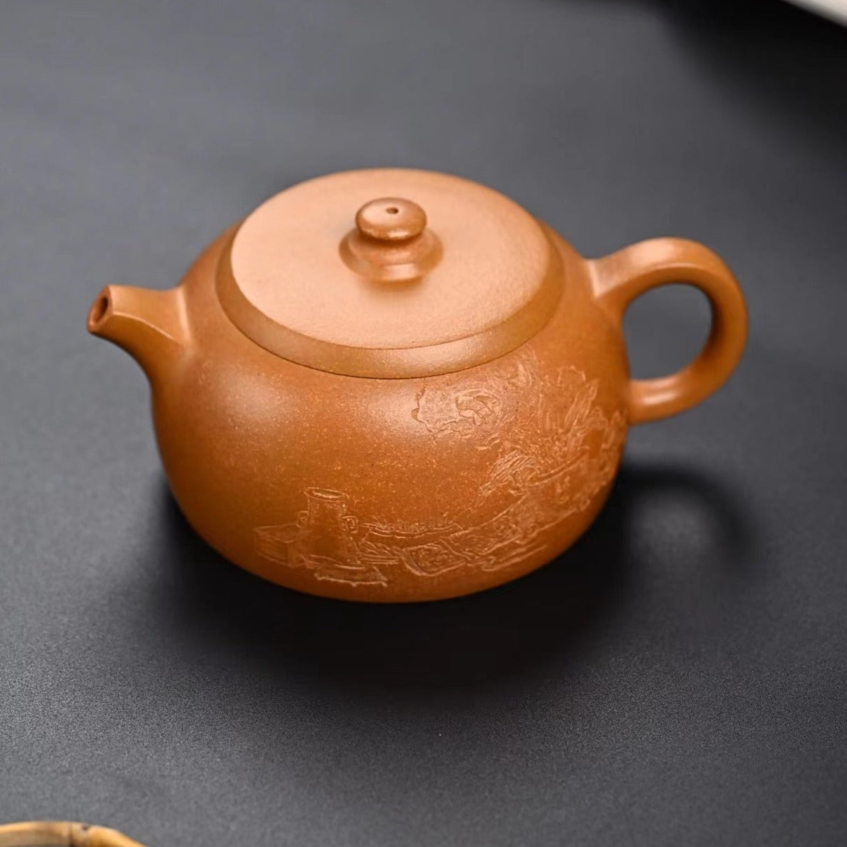 Zisha teapot Well Fence (Jing Lan), handmade by Studio Craftsmanship ZHUANG Lei, Duan Ni