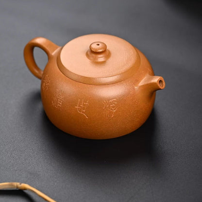 Zisha teapot Well Fence (Jing Lan), handmade by Studio Craftsmanship ZHUANG Lei, Duan Ni
