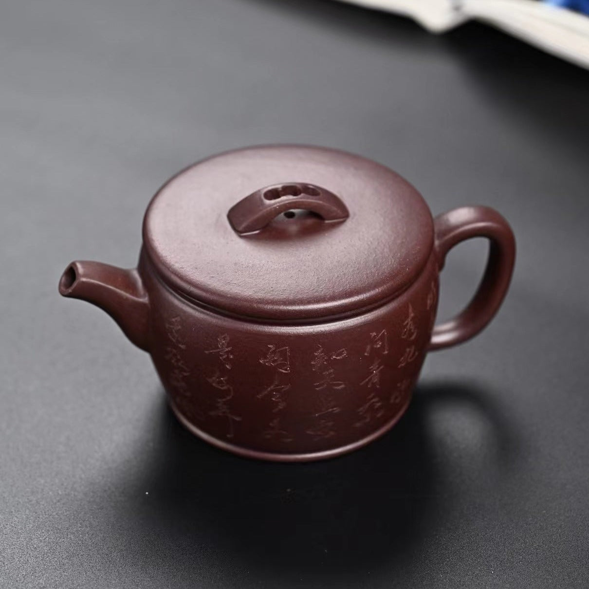 Zisha teapot Han Wa, handmade by artist Level 3, YU Zhen（L3-2018）Zi Ni