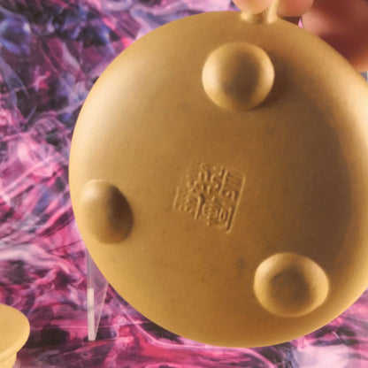ZISHA TEAPOT SHI PIAO, HANDMADE BY ARTIST LEVEL 4, ZHANG KE 张轲 (L4-2021) 黄金段泥 石瓢