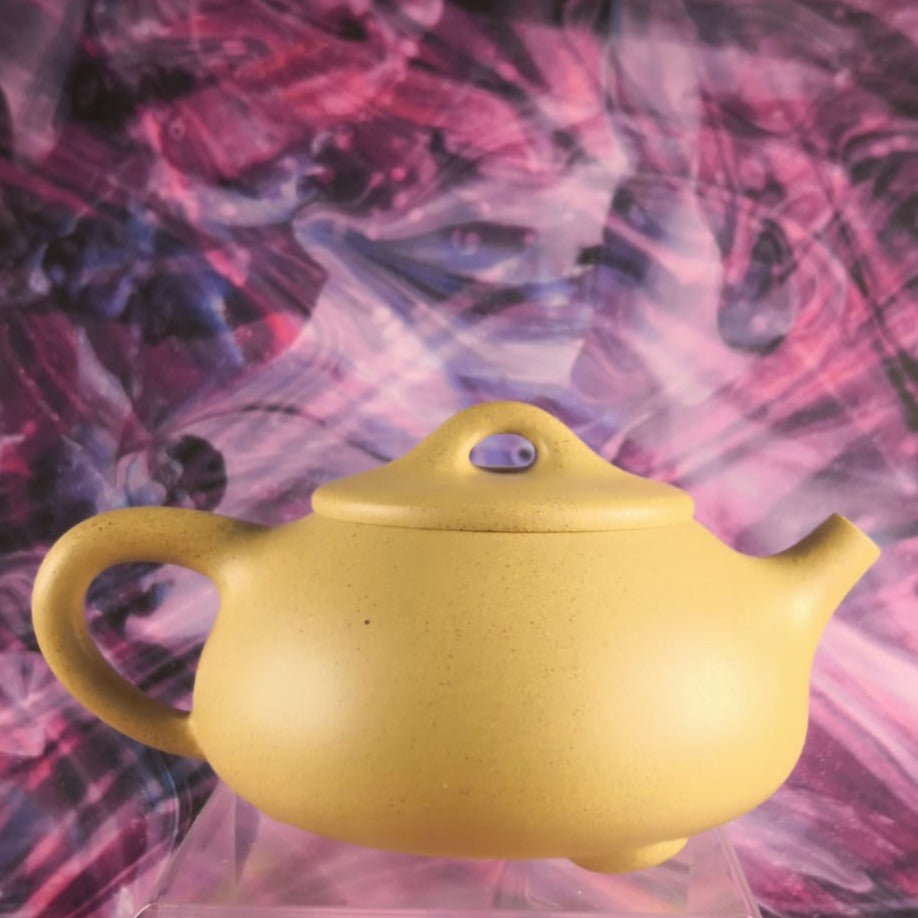 ZISHA TEAPOT SHI PIAO, HANDMADE BY ARTIST LEVEL 4, ZHANG KE 张轲 (L4-2021) 黄金段泥 石瓢