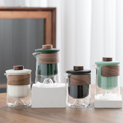 Travel Brewing Set - Portable Porcelain Tea Brewing Set with 3 cups and a carrier pouch