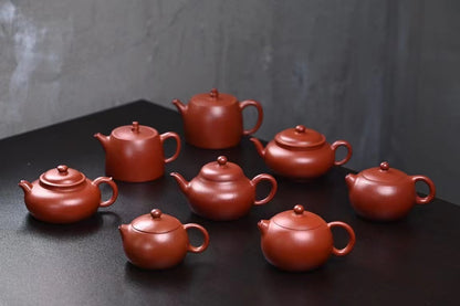 Zisha teapot Gong Deng, handmade by artist Level 3, CHEN Hua-Jun 陈华军（L3-2021）极品皱褶 小煤窑朱泥 紫砂壶  “扁宫灯”