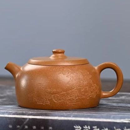 Zisha teapot Well Fence (Jing Lan), handmade by Studio Craftsmanship ZHUANG Lei, Duan Ni