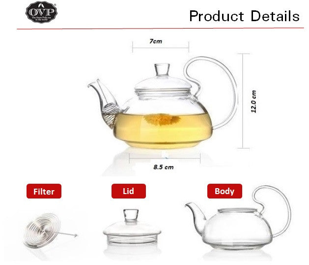 Old Village PuEr Tea Borosilicate Glass Teapot - OVP Tea
